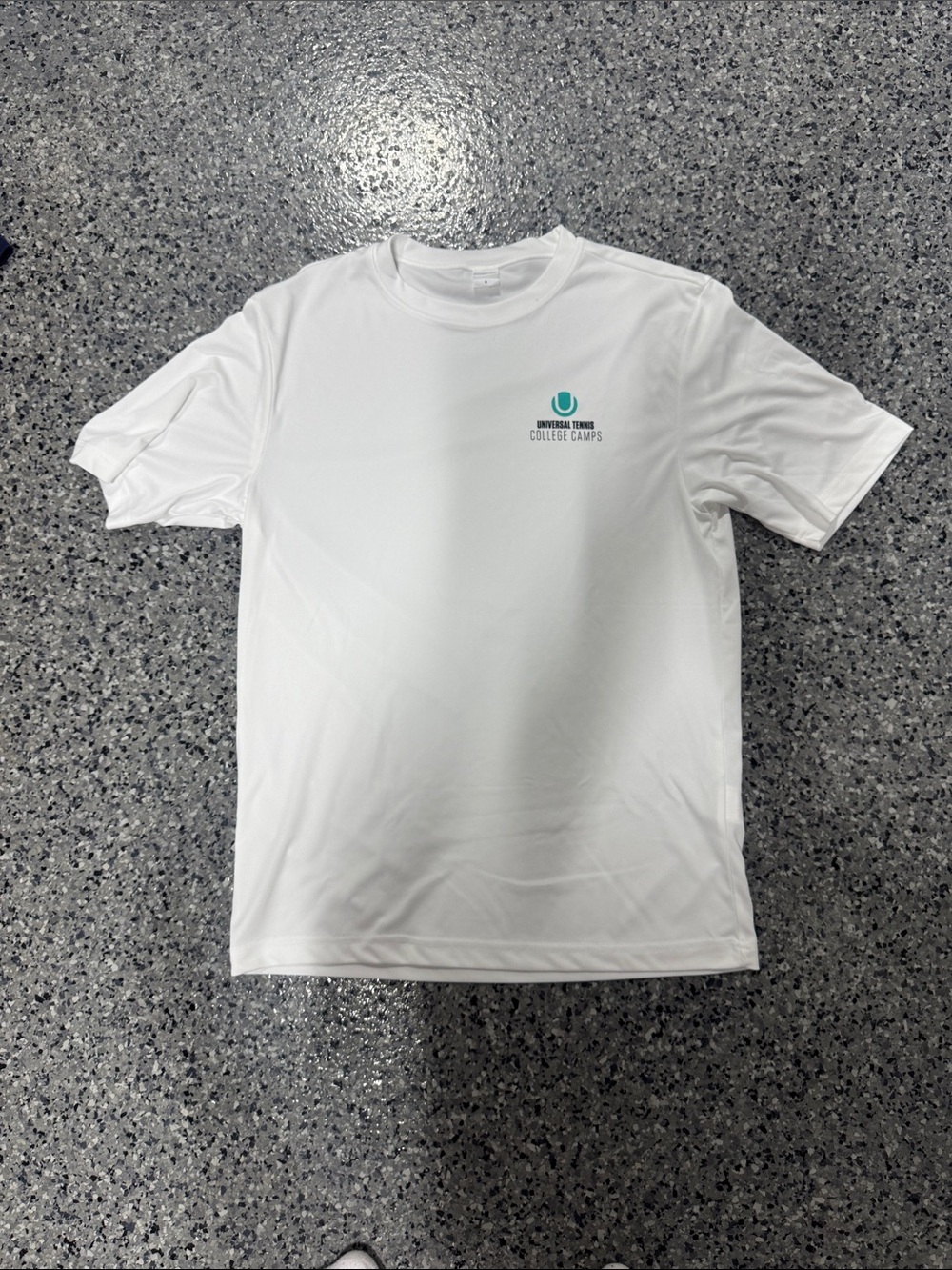 Sport-Tek White Short-Sleeve Tee with Teal Logo